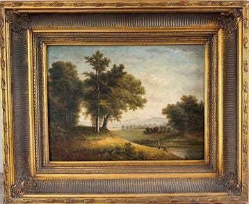 A. Tinker (XX) - A Landscape scene with figures fishing. No