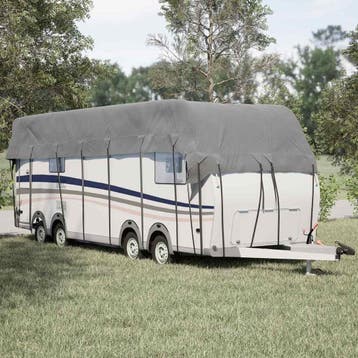 vidaXL Caravan dakbedekking 900x300 cm vliesvlies grijs, Verzenden