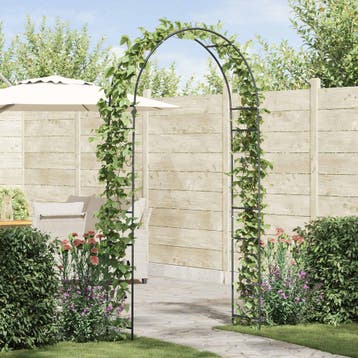 vidaXL Tuinboog Zwart 115 x 37 x 231 cm, Tuin en Terras, Verzenden, Nieuw