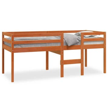vidaXL Hoogslaper massief grenenhout wasbruin 80x200 cm, Verzenden, Nieuw