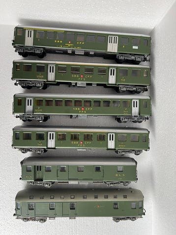 Kleinbahn H0 - Modeltrein (6) - Set van 6 groene, Nieuw