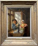 Petrus Marius Molijn (1819-1849) - Interieur met lezende man