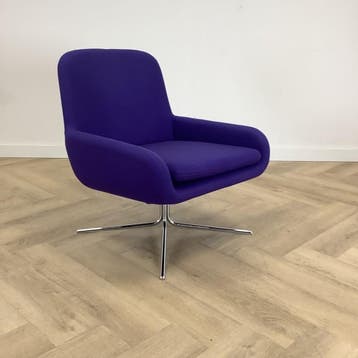 Softline Coco draaifauteuil Deens design, paars - chroom