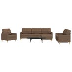vidaXL 4-delige Loungeset met voetenbank / zetel stof bruin, Verzenden, Nieuw