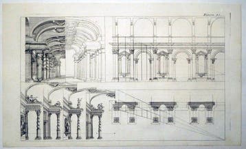 Andrea Pozzo (XVIII) - Etching, Architecture-Design, A.