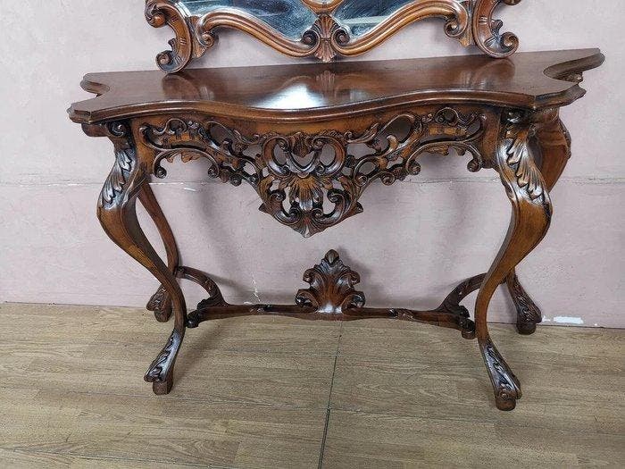 Kabinet - Hout - spiegel en console, Antiek en Kunst, Antiek | Overige Antiek