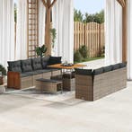vidaXL Tuinbank Set met kussen Grijs 231 x 224 x 85 cm poly, Verzenden, Nieuw