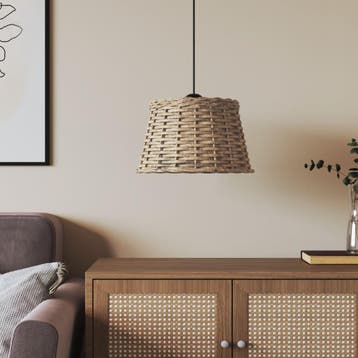 vidaXL Plafondlampenkap Ø38x23 cm wicker bruin, Verzenden, Nieuw