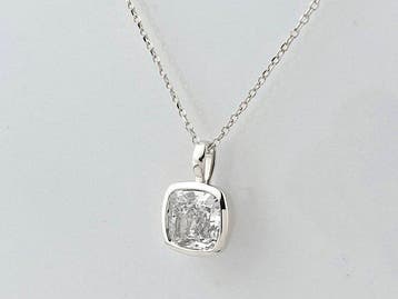 Zonder minimumprijs - Ketting met hanger - 14 karaat Witgoud