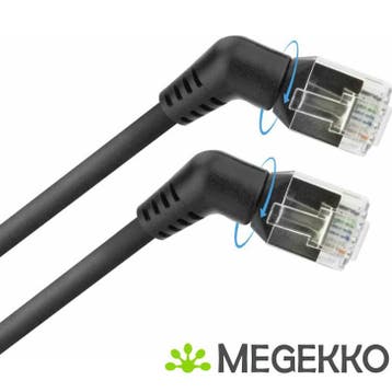 ACT DD1907 Roteerbare netwerkkabel Zwart 7 m Cat6 U/FTP, Verzenden, Nieuw