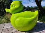 Figuur - Large blue bath duck - 44 cm - Polyresin
