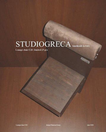 Studio Greca - Stoel - C26 - Hout, Fluweel - 25 beperkte, Antiek en Kunst