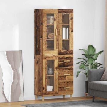vidaXL Highboard Oud Hout 69,5 x 34 x 180 cm Bewerkt hout, Verzenden