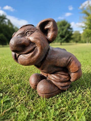 Beeld, garden statue of a troll mythical creature - 25 cm -