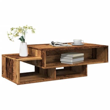 vidaXL Salontafel 105x55x32 cm bewerkt hout oud houtkleurig, Verzenden