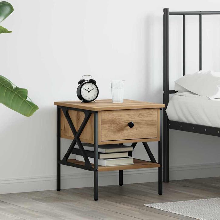 vidaXL Nachtkastje artisanaal eikenkleurig 40 x 42 x 45 cm, Maison & Meubles, Chambre à coucher | Tables de chevet, Envoi