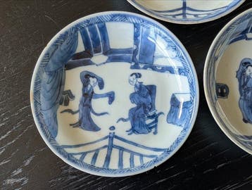 Soucoupe (5) - Porcelaine - Yongzheng bols