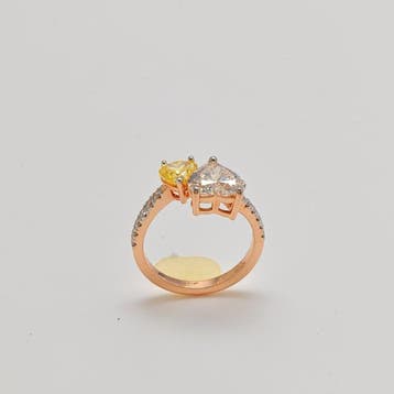 Bague - 14 carats Or rose - 2.03ct. tw. Diamant (Cultivé en