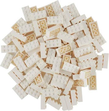 Lego Briques - Lego 3001 2x4 bricks wit 100 stuks