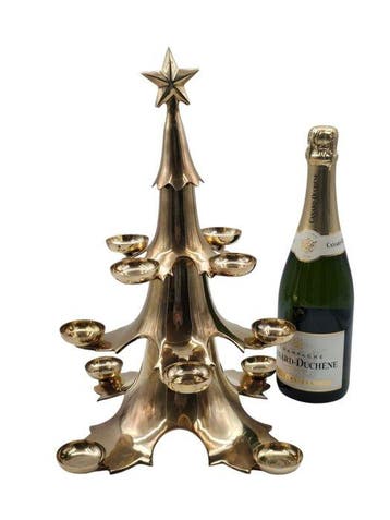 Chandelier Sapin à 12 pointes - Laiton ou cuivre massif