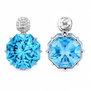 Boucles doreilles - 14 carats Or blanc - 10.00ct. tw.