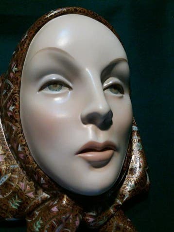 Lenci - sculptuur, Lenci wandmasker - 30 cm - Keramiek -, Antiek en Kunst, Antiek | Glaswerk en Kristal