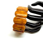Bracelet manchette large en ambre baltique couleur toffee,, Verzamelen