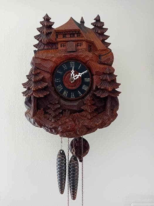 Koekoeksklok - Hout, Messing - 1960-1970, Antiek en Kunst, Antiek | Klokken