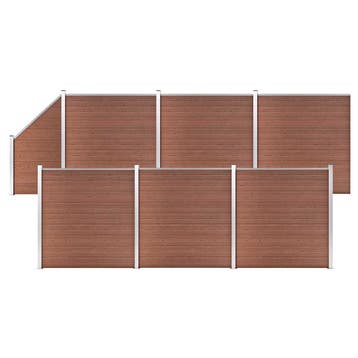 vidaXL Schuttingset 6 vierkant en 1 schuin 1138x186 cm HKC, Verzenden