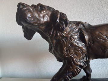 Thomas François Cartier (1879-1943) - sculptuur, Setter - 27, Antiek en Kunst, Antiek | Keramiek en Aardewerk