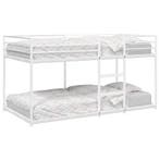vidaXL Stapelbed zonder matras 90x200 cm staal wit, Verzenden, Nieuw