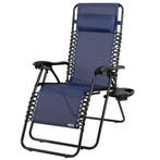 Ligbed Tuin Blauw | IJzer Frame | Beste Prijs, Tuin en Terras, Ophalen of Verzenden, Nieuw, Textileen, Verstelbaar