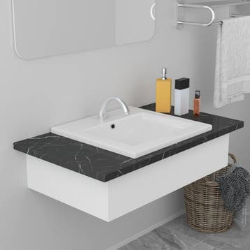 vidaXL Inbouwwastafel 42x39x18 cm keramiek wit, Verzenden, Nieuw