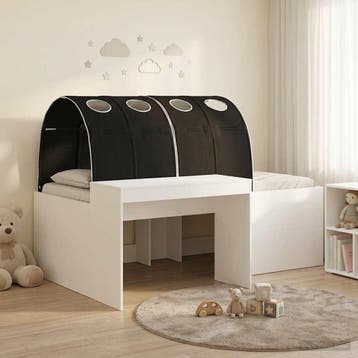 vidaXL Bed met Tunnel 4 st Wit en zwart Bewerkt hout, Verzenden, Nieuw
