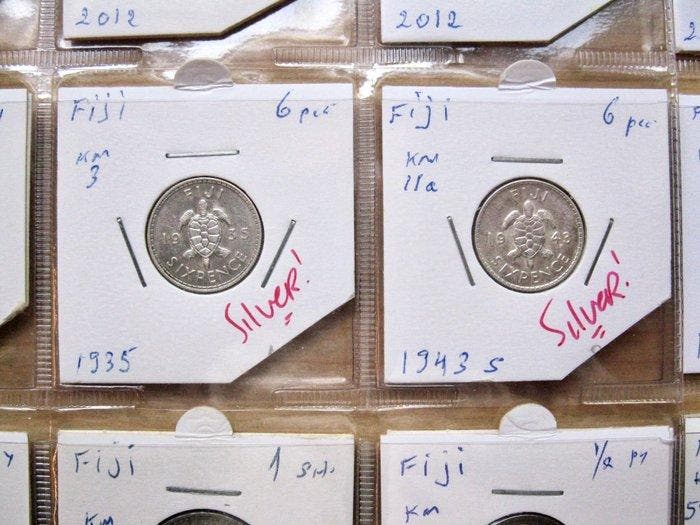 Fiji. 30 Different Coins | 1935-2012 | Half Penny to 2, Timbres & Monnaies, Monnaies | Europe | Monnaies non-euro