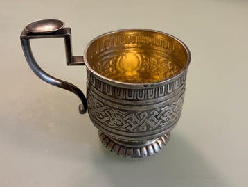 P. Loskutov - Tasse à thé - Argent 875 (84 Zolotniki), Antiquités & Art, Antiquités | Argent & Or