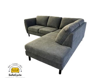 Ruime hoekzetel grijs in stof, hoek R – overstock, Huis en Inrichting, Verzenden, Nieuw
