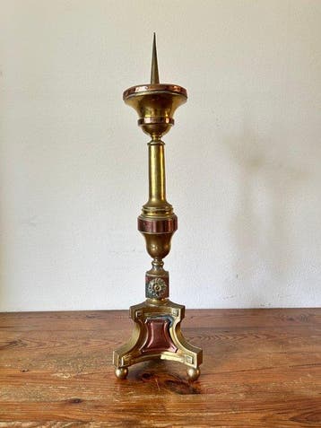 Kandelaar - Koper - Kerkkandelaar groot - 65 cm, Antiek en Kunst