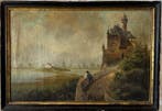 Nederlandse school (XIX) - Castello sul lago