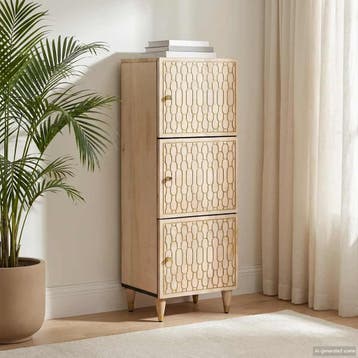 vidaXL Hoge kast 40x33x110 cm massief mangohout, Huis en Inrichting, Verzenden, Nieuw