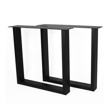 Stalen Onderstel U-poot Zwart 10x4 cm set van 2, Verzenden