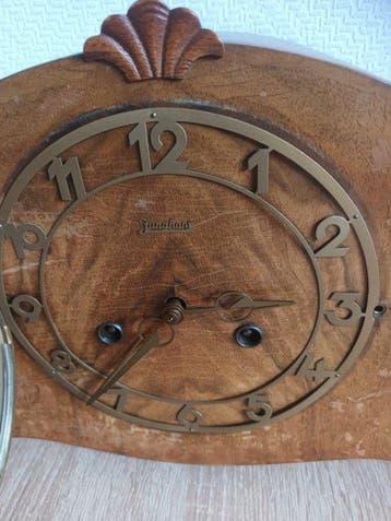 Tafelklok - Junghans - Art Deco Hout, Metaal, Glas -, Antiek en Kunst
