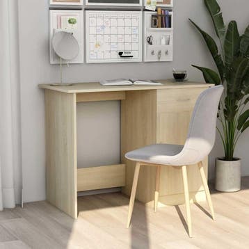 vidaXL Bureau 100x50x76 cm bewerkt hout sonoma eikenkleurig, Verzenden, Nieuw