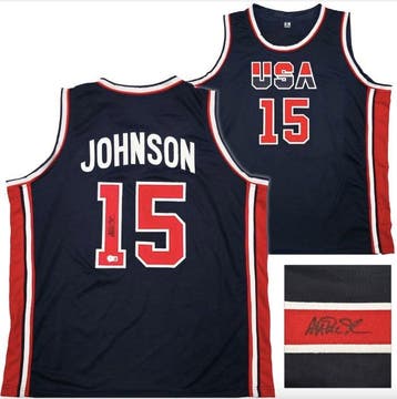 NBA - Magic Johnson - Maillot de basket-ball bleu
