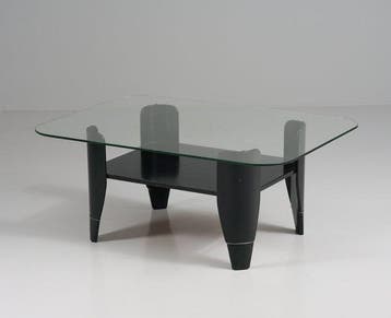 Asko - Salontafel - Hout, Glas - Vintage Salontafel
