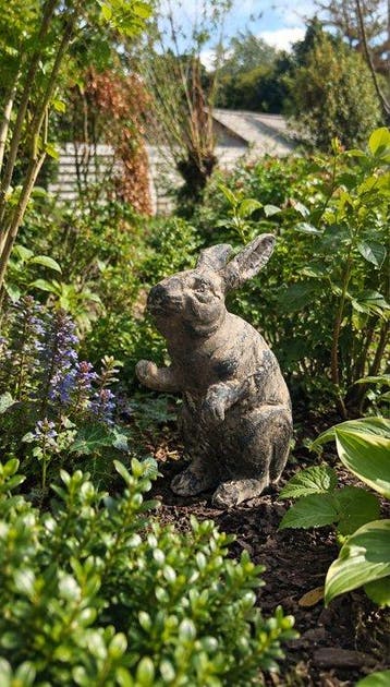 sculptuur, Konijn - 19 cm - Cementbeton