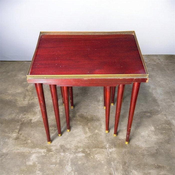 Set bijzettafels - Hout, Messing, Antiquités & Art, Curiosités & Brocante