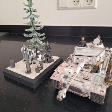 Tamiya - Diorama Tiger I & winterpatrouille diorama WWII, Nieuw