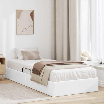 vidaXL Opbergbed Wit 100 x 203 cm Kunstleer, Verzenden, Nieuw