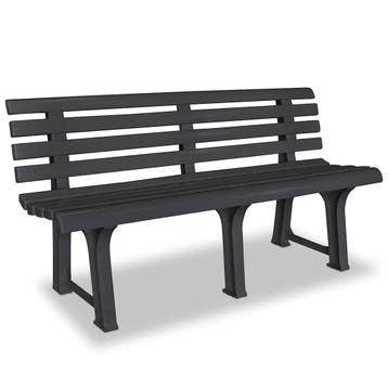 vidaXL Tuinbank 145,5 cm kunststof antraciet, Tuin en Terras, Verzenden, Nieuw